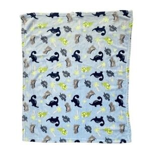 Parent's Choice Blue Dinosaur Fluffy Fuzzy Kids Winter Blanket Throw